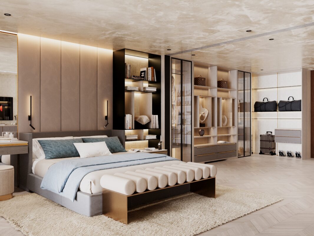 City skyline in summer